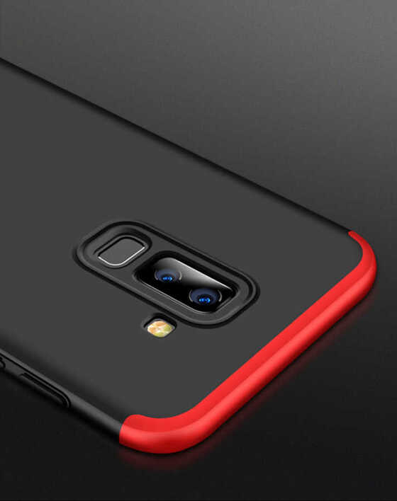 Microsonic Samsung Galaxy A6 Plus 2018 Kılıf Double Dip 360 Protective Kırmızı