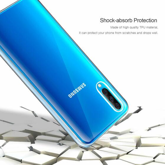 Microsonic Samsung Galaxy A70 Kılıf 6 tarafı tam full koruma 360 Clear Soft Şeffaf