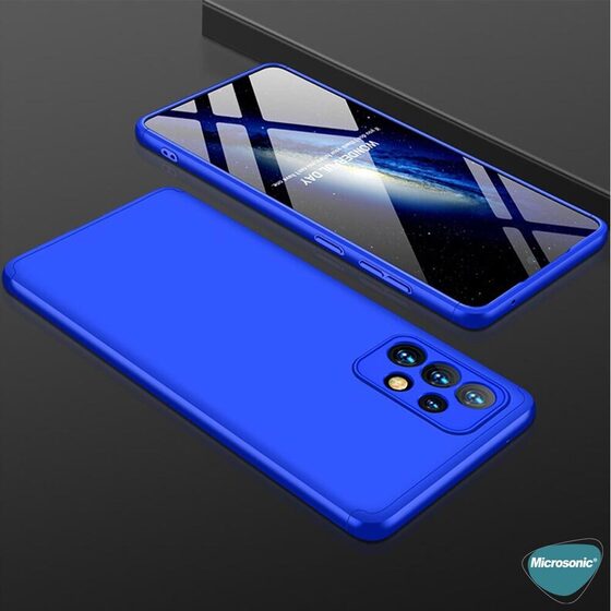 Microsonic Samsung Galaxy A73 5G Kılıf Double Dip 360 Protective Mavi