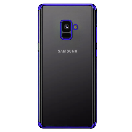 Microsonic Samsung Galaxy A8 2018 Kılıf Skyfall Transparent Clear Mavi