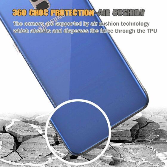 Microsonic Samsung Galaxy A8 Plus 2018 Kılıf 6 tarafı tam full koruma 360 Clear Soft Şeffaf