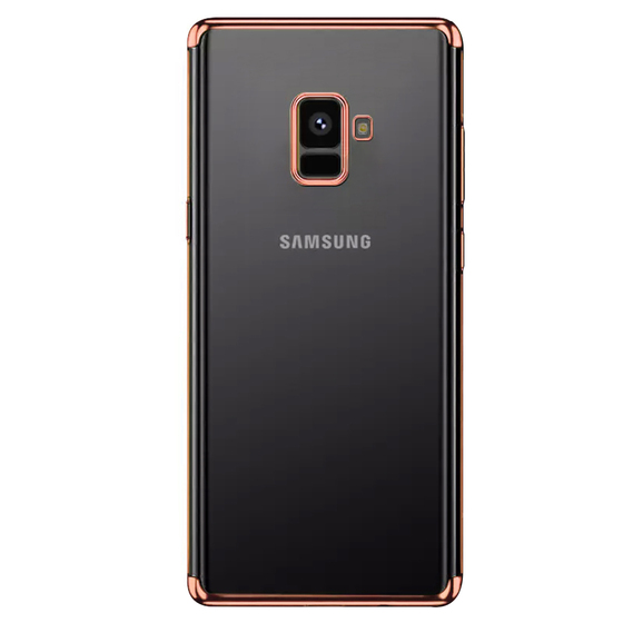 Microsonic Samsung Galaxy A8 Plus 2018 Kılıf Skyfall Transparent Clear Rose Gold