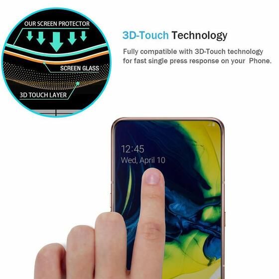Microsonic Samsung Galaxy A80 Privacy 5D Gizlilik Filtreli Cam Ekran Koruyucu Siyah