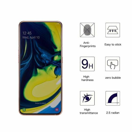 Microsonic Samsung Galaxy A80 Privacy 5D Gizlilik Filtreli Cam Ekran Koruyucu Siyah