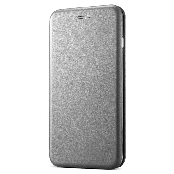 Microsonic Samsung Galaxy A81 Kılıf Ultra Slim Leather Design Flip Cover Gri