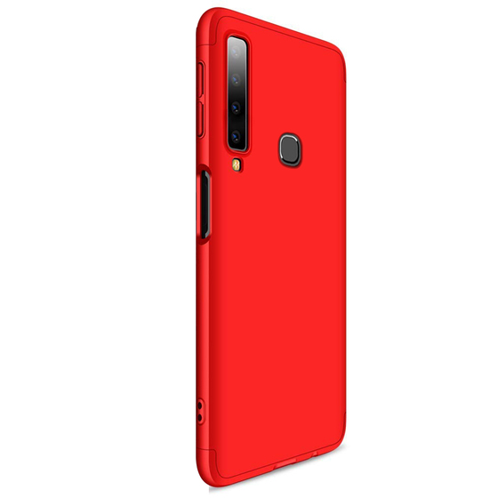 Microsonic Samsung Galaxy A9 2018 Kılıf Double Dip 360 Protective Kırmızı
