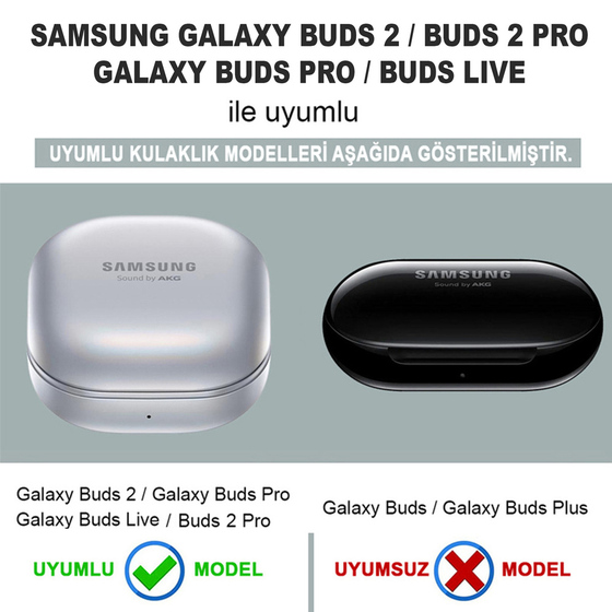 Microsonic Samsung Galaxy Buds 2 Kılıf Askı Aparatlı Tranparan Silikon Şeffaf