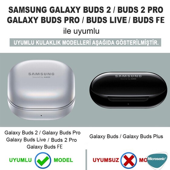 Microsonic Samsung Galaxy Buds 2 Kılıf Bear Figürlü Şeffaf