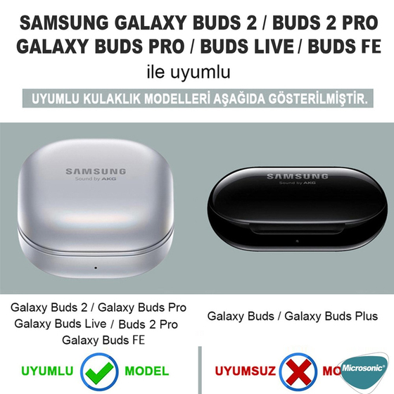 Microsonic Samsung Galaxy Buds FE Kılıf Askılı Mat Silikon Kırmızı