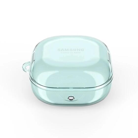 Microsonic Samsung Galaxy Buds Live Kılıf Askı Aparatlı Tranparan Silikon Mavi