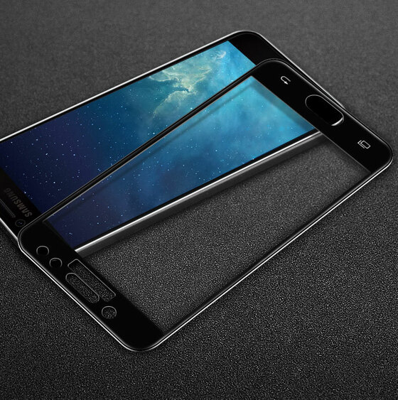 Microsonic Samsung Galaxy J3 Pro Tam Kaplayan Temperli Cam Ekran koruyucu Kırılmaz Film Siyah