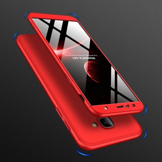 Microsonic Samsung Galaxy J4 Core Kılıf Double Dip 360 Protective Kırmızı
