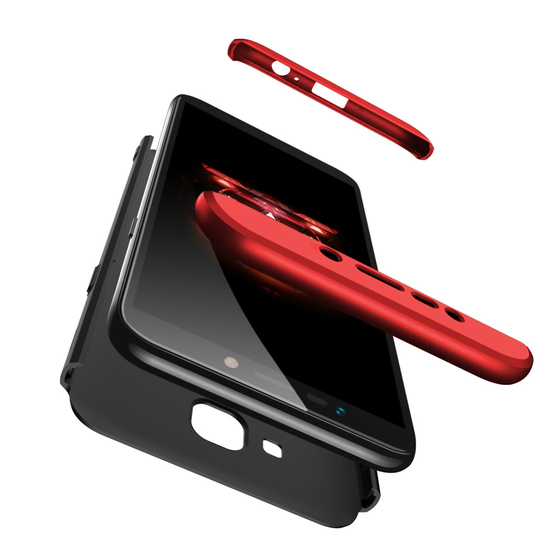 Microsonic Samsung Galaxy J4 Core Kılıf Double Dip 360 Protective Siyah Kırmızı
