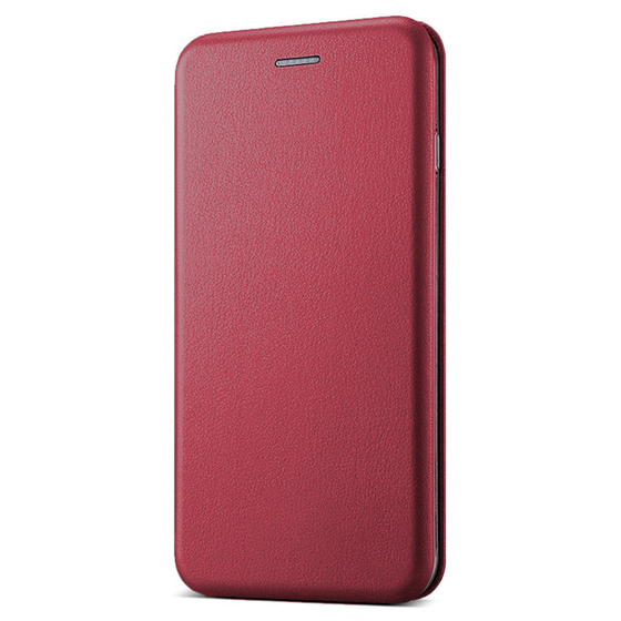 Microsonic Samsung Galaxy J4 Core Kılıf Ultra Slim Leather Design Flip Cover Bordo