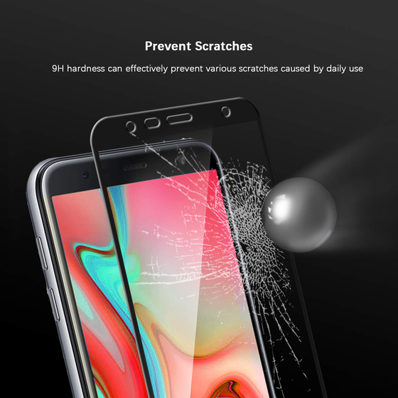 Microsonic Samsung Galaxy J4 Core Tam Kaplayan Temperli Cam Ekran koruyucu Siyah