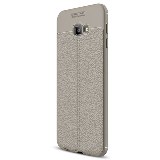 Microsonic Samsung Galaxy J4 Plus Kılıf Deri Dokulu Silikon Gri