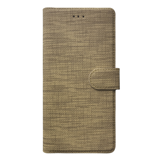 Microsonic Samsung Galaxy J4 Plus Kılıf Fabric Book Wallet Gold