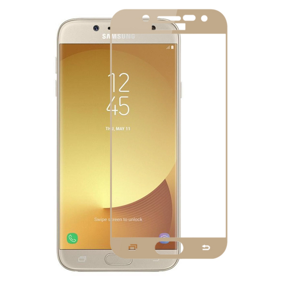 Microsonic Samsung Galaxy J5 Pro Tam Kaplayan Temperli Cam Ekran koruyucu Kırılmaz Film Gold