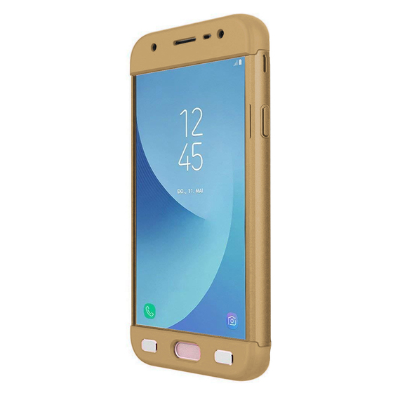 Microsonic Samsung Galaxy J7 Pro Kılıf Double Dip 360 Protective Gold