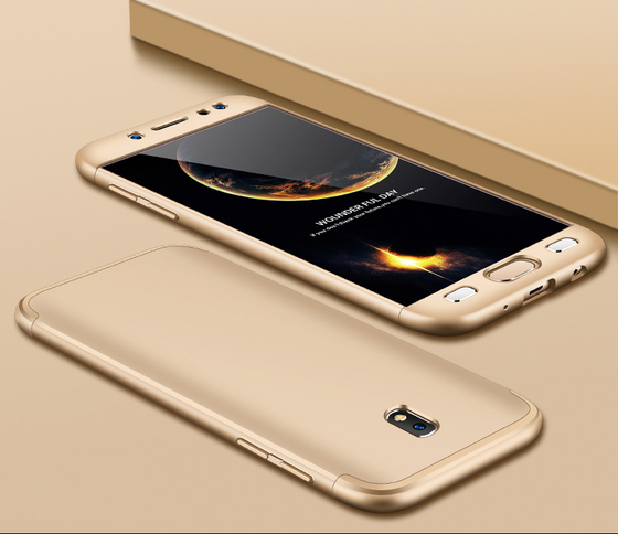 Microsonic Samsung Galaxy J7 Pro Kılıf Double Dip 360 Protective Gold