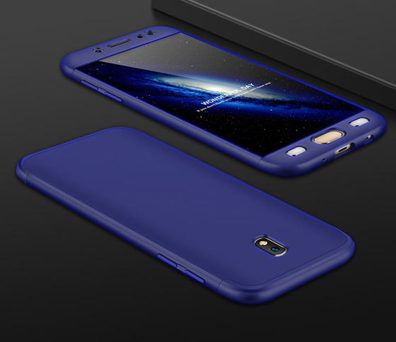 Microsonic Samsung Galaxy J7 Pro Kılıf Double Dip 360 Protective Lacivert