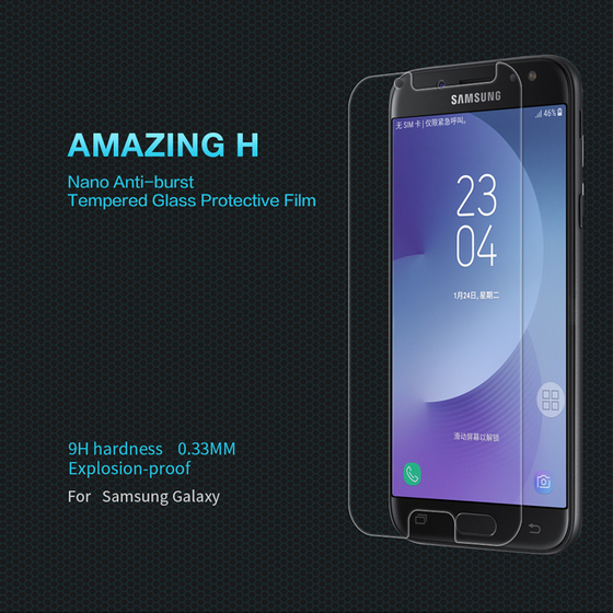 Microsonic Samsung Galaxy J7 Pro Temperli Cam Ekran koruyucu Kırılmaz film