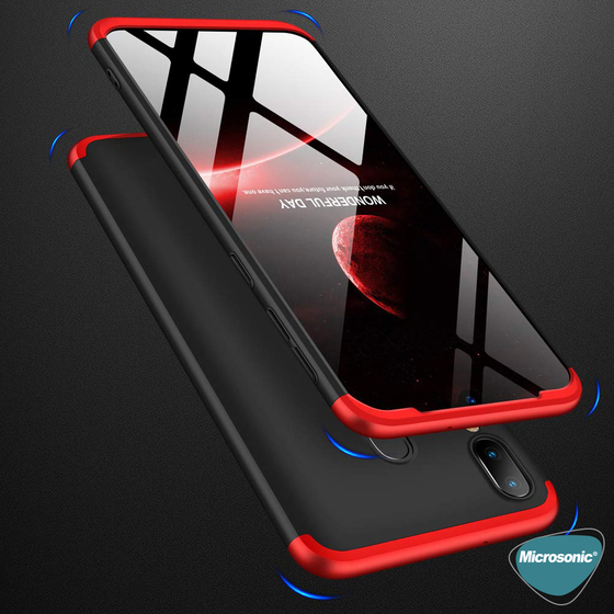 Microsonic Samsung Galaxy M10s Kılıf Double Dip 360 Protective Siyah