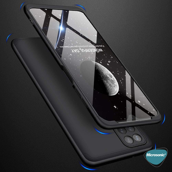 Microsonic Samsung Galaxy M12 Kılıf Double Dip 360 Protective Siyah Gri