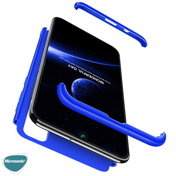 Microsonic Samsung Galaxy M21 Kılıf Double Dip 360 Protective Mavi