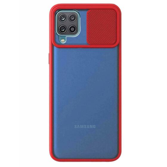 Microsonic Samsung Galaxy M22 Kılıf Slide Camera Lens Protection Kırmızı