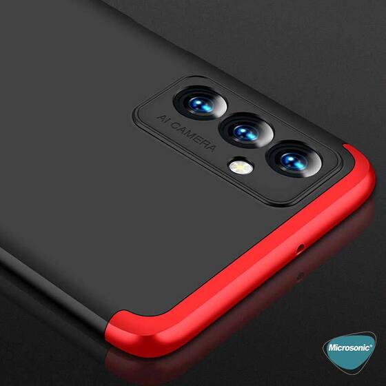 Microsonic Samsung Galaxy M23 Kılıf Double Dip 360 Protective Kırmızı