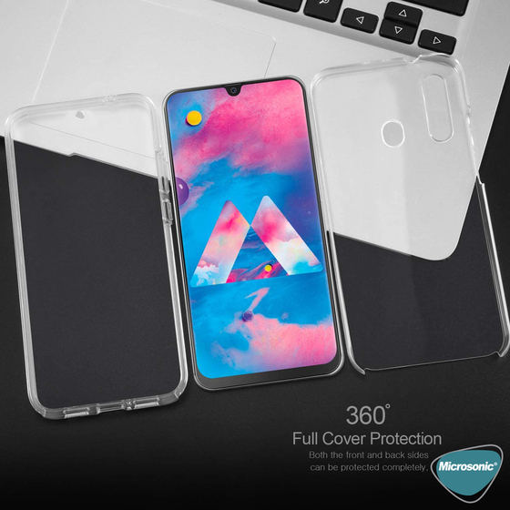 Microsonic Samsung Galaxy M30 Kılıf 6 tarafı tam full koruma 360 Clear Soft Şeffaf