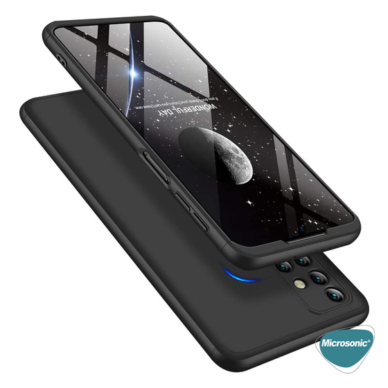Microsonic Samsung Galaxy M31s Kılıf Double Dip 360 Protective Siyah