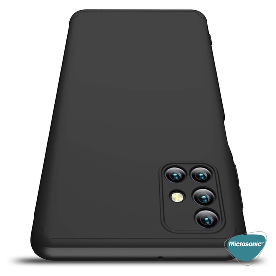 Microsonic Samsung Galaxy M31s Kılıf Double Dip 360 Protective Siyah Gri