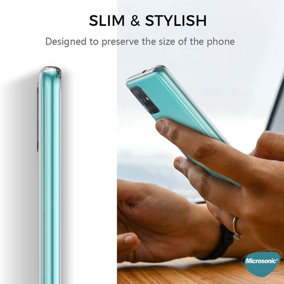 Microsonic Samsung Galaxy M51 Kılıf 6 tarafı tam full koruma 360 Clear Soft Şeffaf