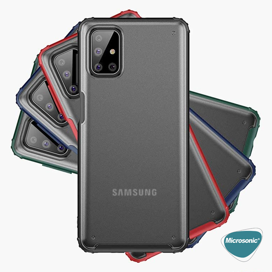 Microsonic Samsung Galaxy M51 Kılıf Frosted Frame Kırmızı