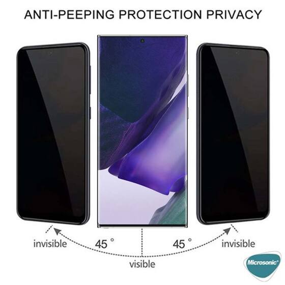 Microsonic Samsung Galaxy Note 10 Plus Privacy 5D Gizlilik Filtreli Cam Ekran Koruyucu Siyah