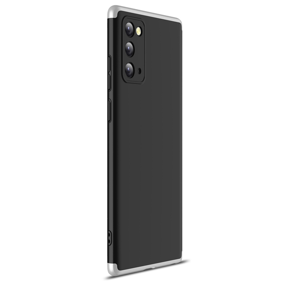 Microsonic Samsung Galaxy Note 20 Kılıf Double Dip 360 Protective Siyah Gri