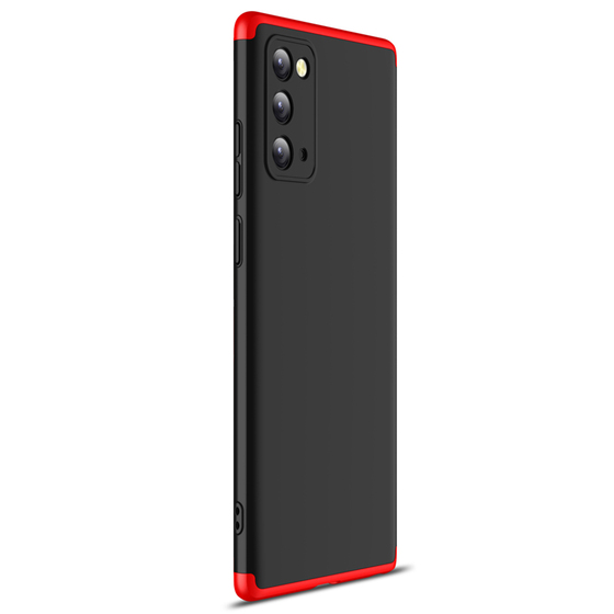 Microsonic Samsung Galaxy Note 20 Kılıf Double Dip 360 Protective Siyah Kırmızı