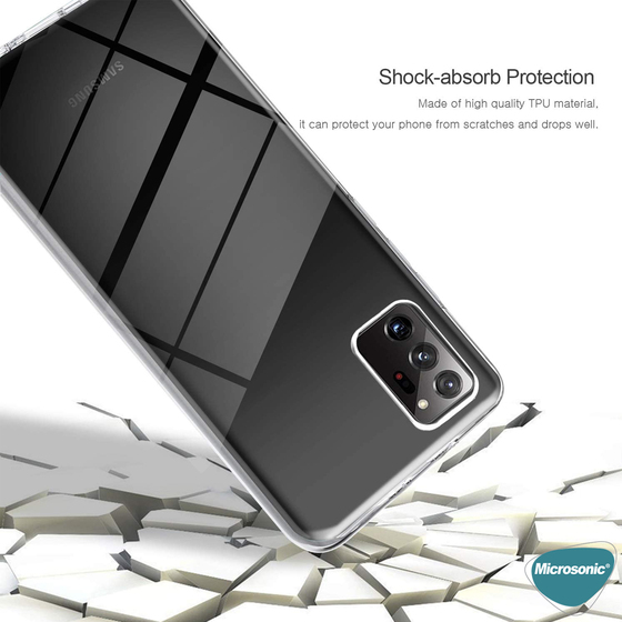 Microsonic Samsung Galaxy Note 20 Ultra Kılıf 6 Tarafı Tam Full Koruma 360 Clear Soft Şeffaf