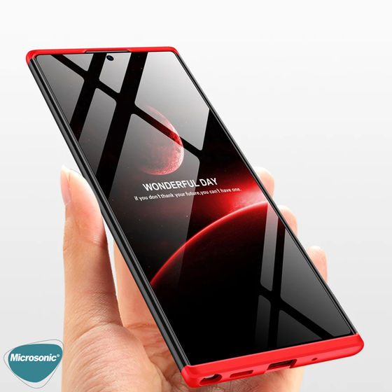 Microsonic Samsung Galaxy Note 20 Ultra Kılıf Double Dip 360 Protective Kırmızı