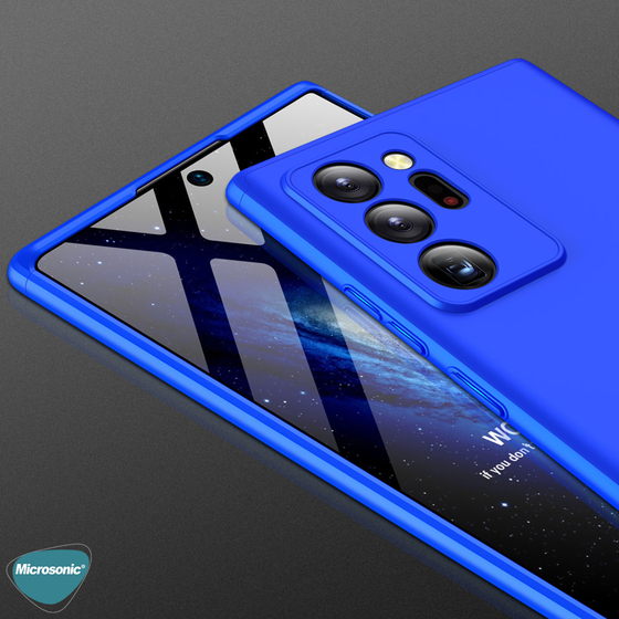 Microsonic Samsung Galaxy Note 20 Ultra Kılıf Double Dip 360 Protective Mavi