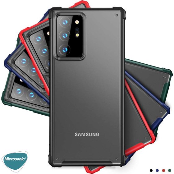 Microsonic Samsung Galaxy Note 20 Ultra Kılıf Frosted Frame Kırmızı