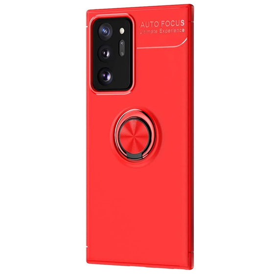 Microsonic Samsung Galaxy Note 20 Ultra Kılıf Kickstand Ring Holder Kırmızı