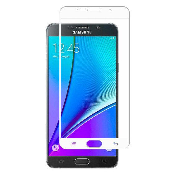 Microsonic Samsung Galaxy Note 5 3D Kavisli Temperli Cam Ekran koruyucu Kırılmaz Film Beyaz