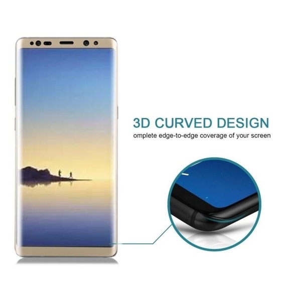 Microsonic Samsung Galaxy Note 8 3D Kavisli Temperli Cam Full Ekran koruyucu Kırılmaz Film Gold