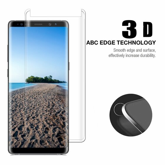 Microsonic Samsung Galaxy Note 8 3D Kavisli Temperli Cam Full Ekran koruyucu Kırılmaz Film Şeffaf