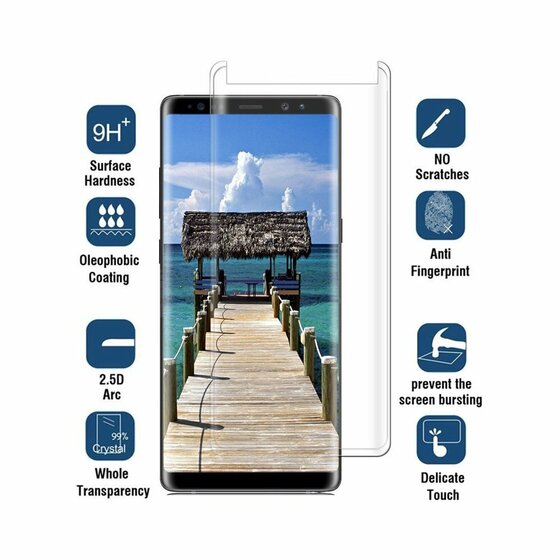 Microsonic Samsung Galaxy Note 8 3D Kavisli Temperli Cam Full Ekran koruyucu Kırılmaz Film Şeffaf