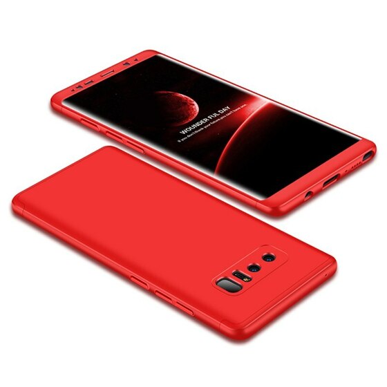 Microsonic Samsung Galaxy Note 8 Kılıf Double Dip 360 Protective Kırmızı