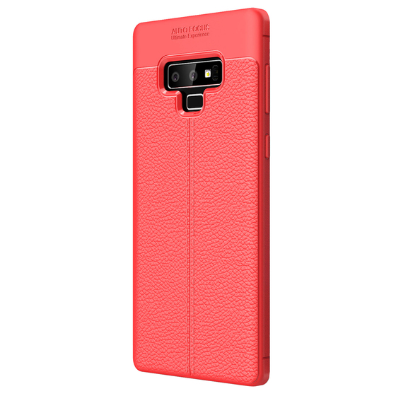Microsonic Samsung Galaxy Note 9 Kılıf Deri Dokulu Silikon Kırmızı